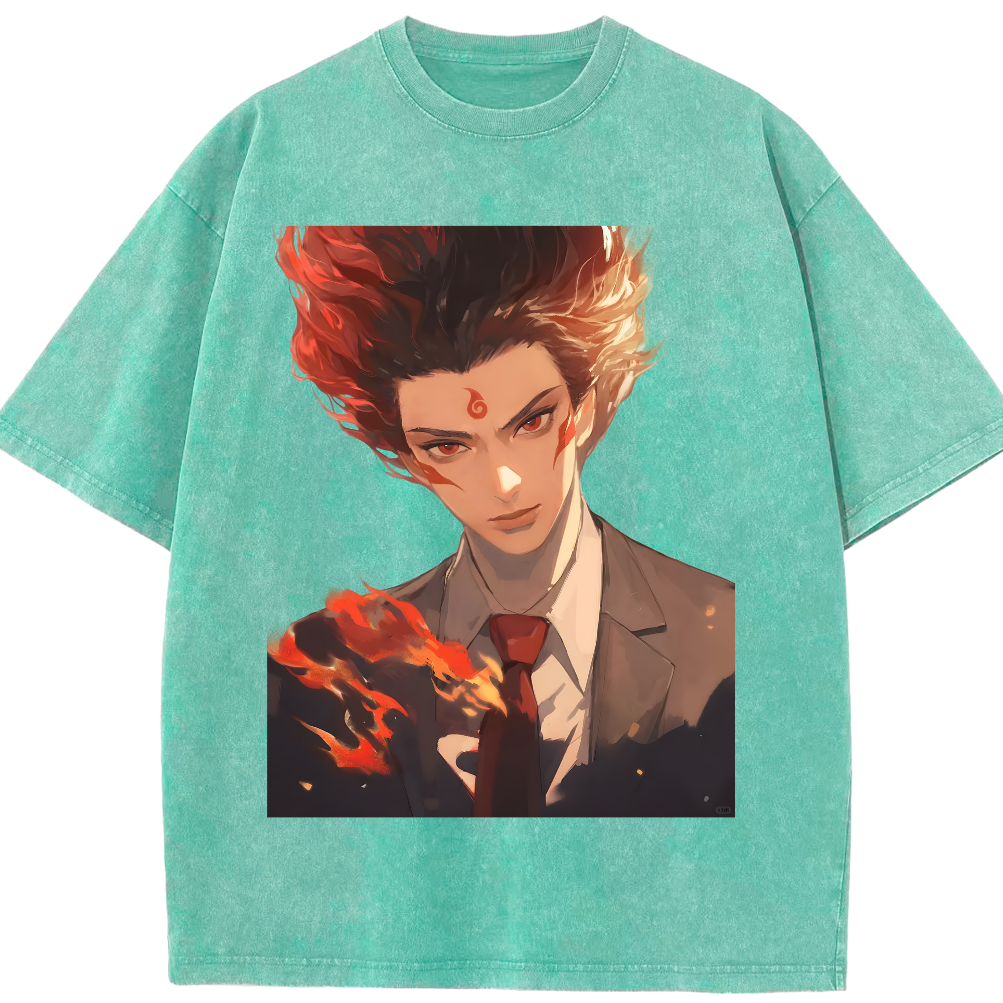 （画像用） Ne Zha 2 ナタ 魔童の大暴れ 綿100% ヴィンテージ風 半袖Tシャツ（フロントプリント）
